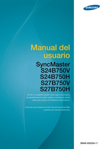 Samsung 27â Wide SB750 Series LED Monitor - LS27B750VS/ZA - User Manual ver. 1.0 (SPANISH,4.68 MB)