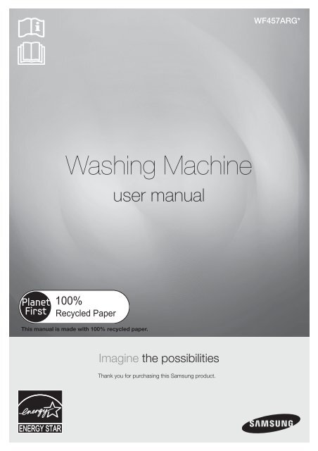 Samsung WF457A 4.5 cu. ft. Touch Screen LCD Front-Load Washer -  WF457ARGSGR/A2 - User Manual ver.