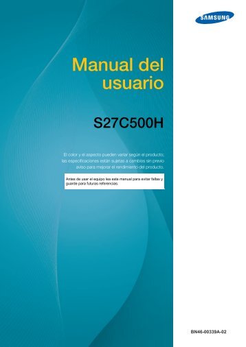 Samsung Samsung Simple LED 27â Monitor with High Glossy Finish and Crystal Neck Finish - LS27C500HS/ZA - User Manual ver. 1.0 (SPANISH,4.53 MB)