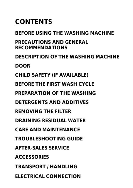 KitchenAid PLANET 1400/7 - Washing machine - PLANET 1400/7 - Washing machine EN (859297312000) Istruzioni per l'Uso
