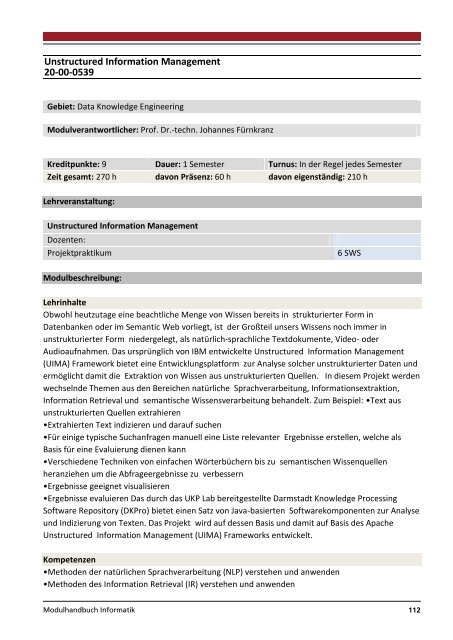 Modulhandbuch Wirtschaftsinformatik | B.Sc. und M.Sc.