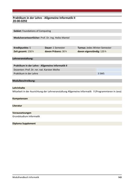 Modulhandbuch Wirtschaftsinformatik | B.Sc. und M.Sc.