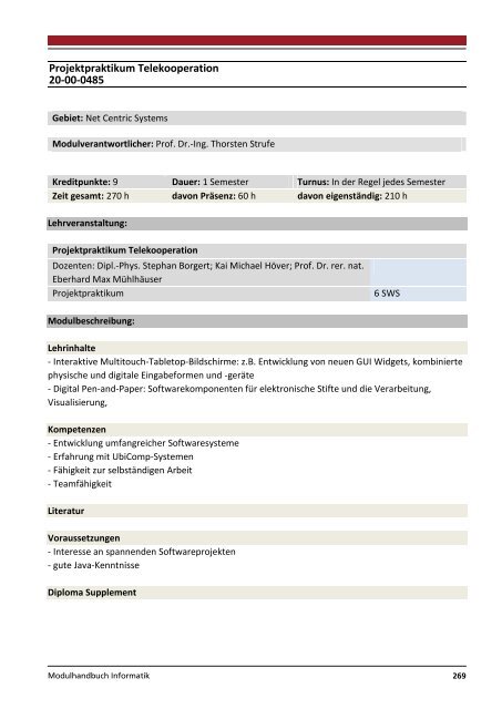 Modulhandbuch Wirtschaftsinformatik | B.Sc. und M.Sc.