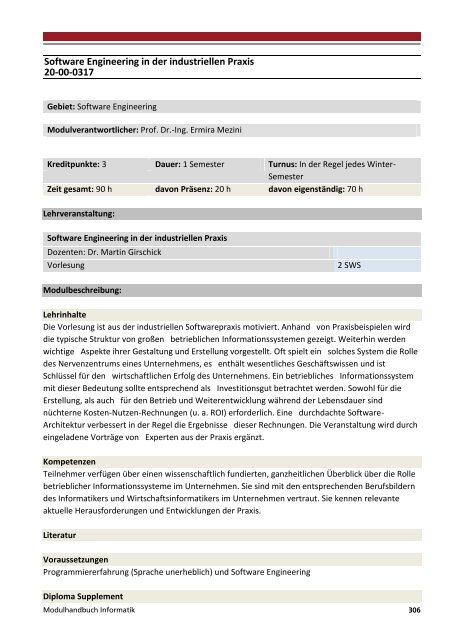 Modulhandbuch Wirtschaftsinformatik | B.Sc. und M.Sc.