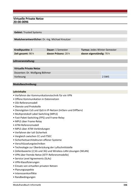 Modulhandbuch Wirtschaftsinformatik | B.Sc. und M.Sc.