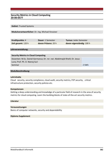 Modulhandbuch Wirtschaftsinformatik | B.Sc. und M.Sc.