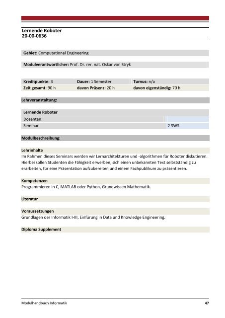 Modulhandbuch Wirtschaftsinformatik | B.Sc. und M.Sc.