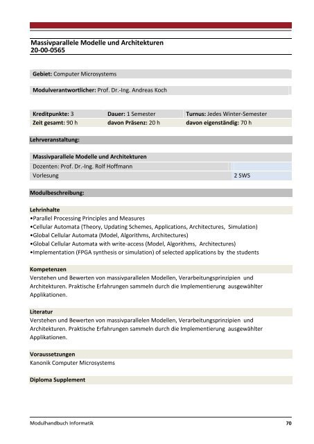 Modulhandbuch Wirtschaftsinformatik | B.Sc. und M.Sc.