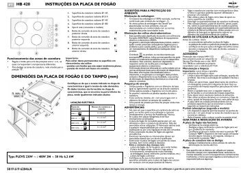 KitchenAid HB 420 - Hob - HB 420 - Hob PT (857934701000) Mode d'emploi