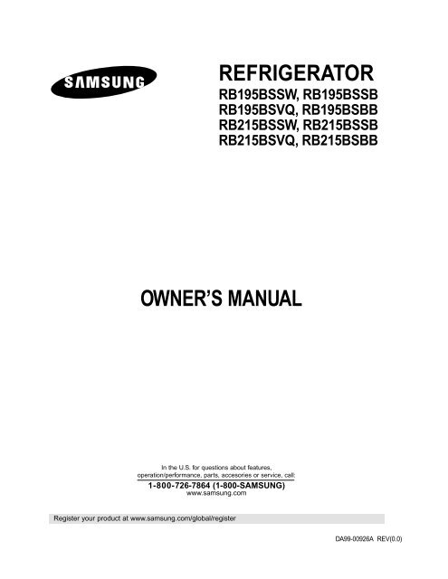 Samsung RB195BSBB - RB195BSBB/XAA - User Manual ver. 1.0 (ENGLISH,0.92 MB)