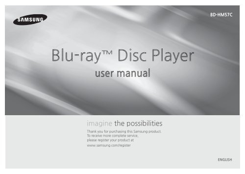 Samsung BD-HM57C Blu-ray Player - BD-HM57C/ZA - User Manual (ENGLISH)