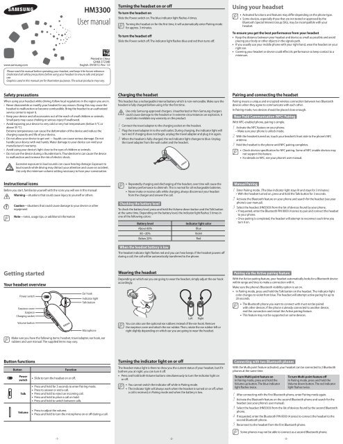 Samsung HM3300 Bluetooth Headset 