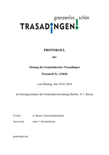 PROTOKOLL - Trasadingen