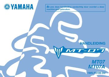 Yamaha MT07 - 2015 - Manuale d'Istruzioni Nederlands