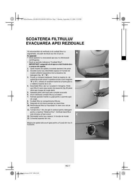 KitchenAid FL 1050 - Washing machine - FL 1050 - Washing machine RO (858080929000) Istruzioni per l'Uso