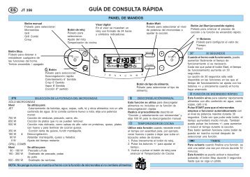 KitchenAid JT 356 WH - Microwave - JT 356 WH - Microwave ES (858735664290) Guide de consultation rapide