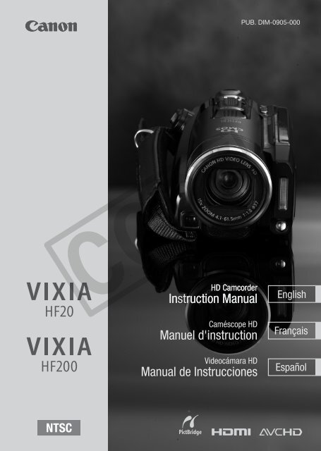Canon VIXIA HF20 - VIXIA HF20 Instruction Manual