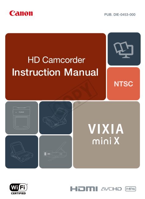 Canon VIXIA mini X - VIXIA mini X Instruction Manual