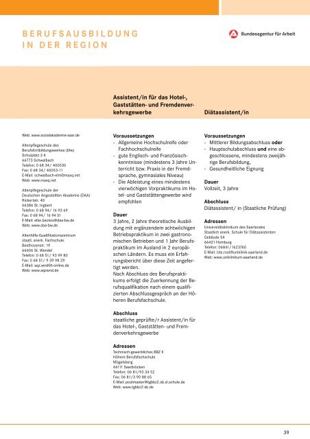 berufsausbildung in der region