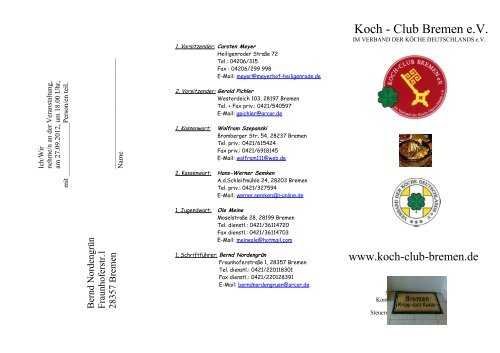 Termine 2012 - Koch-Club-Bremen eV