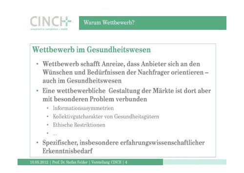 CINCH: Das Gesundheitsökonomische Forschungszentrum Essen