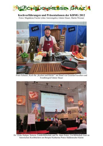 Kochvorführungen und Präsentationen der KBMG 2012 - Messe Graz