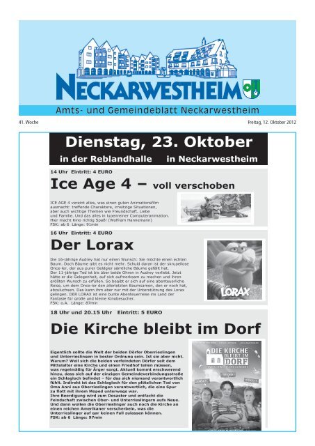 Ice Age 4 – voll verschoben - Gemeinde Neckarwestheim