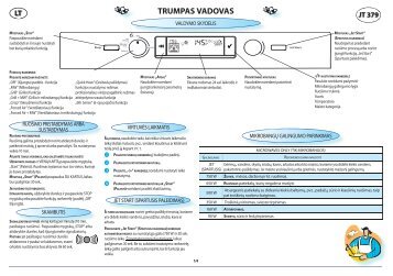 KitchenAid JT 379/IX - Microwave - JT 379/IX - Microwave LT (858737929790) Scheda programmi