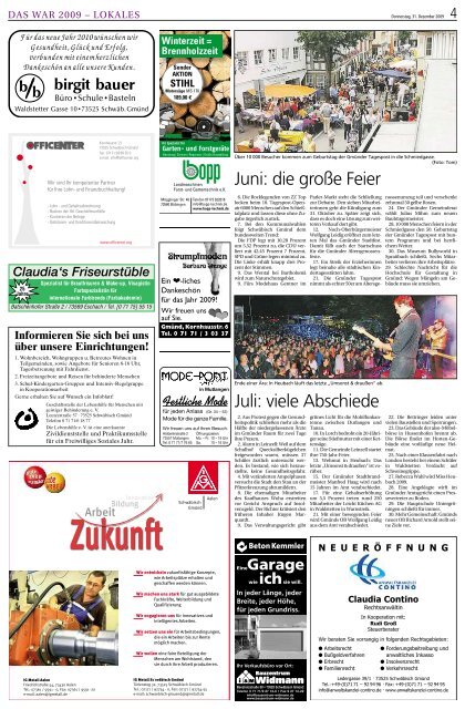 Jahresrückblick 2009 - Gmünder Tagespost