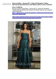 Discount Wtoo - Spring 2013 - Style 476 Strapless Taffeta Mermaid Bridesmaid Dress with Ribbon Belt for sale at Oibridal