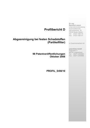 Profilbericht D - patentGate