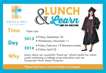 Lunch and Learn CRJHS card