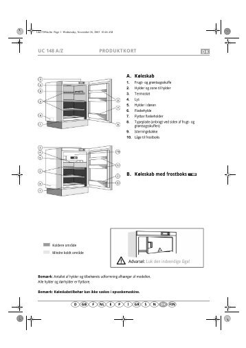 KitchenAid UVI 1349/A - Refrigerator - UVI 1349/A - Refrigerator DA (855099616000) Guide de consultation rapide