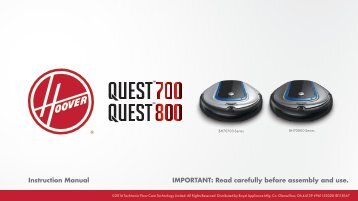 Hoover HooverÂ® Questâ¢ 700 Robot Vacuum - BH70700 - Manual