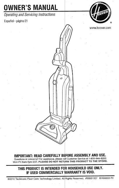 hoover steam vac dual v manual
