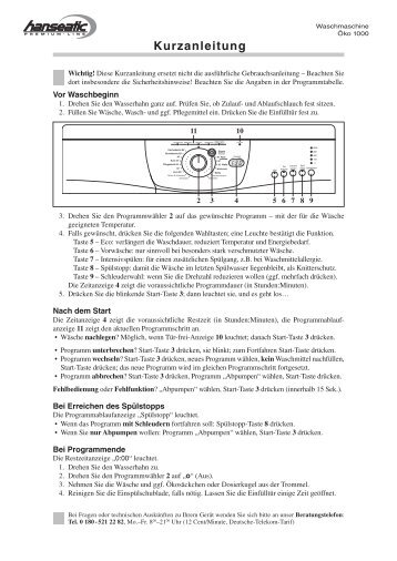 KitchenAid WA &Ouml;ko 1000 - Washing machine - WA &Ouml;ko 1000 - Washing machine DE (858008522300) Scheda programmi