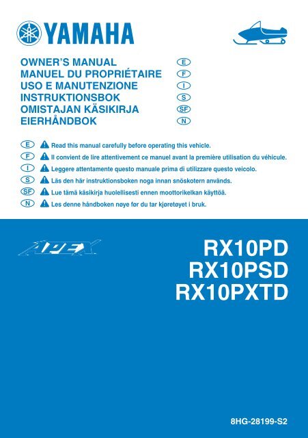 Yamaha APEX X-TX - 2013 - Manuale d'Istruzioni English