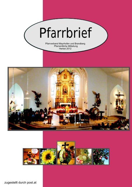 Pfarrbrief - Pfarrer von Mayrhofen und Brandberg