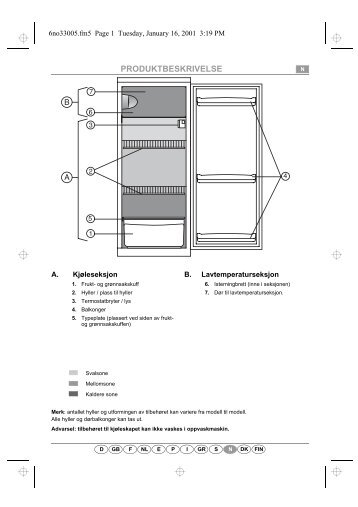 KitchenAid CFS 050 S - Refrigerator - CFS 050 S - Refrigerator NO (853945701000) Guide de consultation rapide