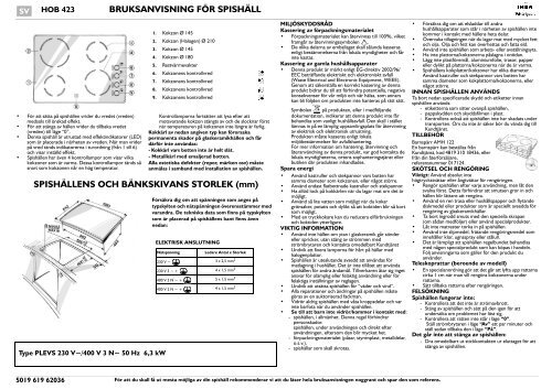 KitchenAid HOB 423/S - Hob - HOB 423/S - Hob SV (854146401000) Mode d'emploi