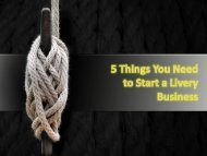 5 Things You Need to Start a Livery Business