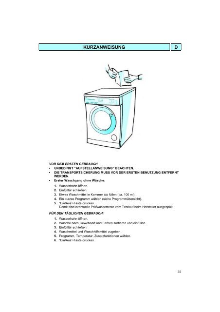 KitchenAid FL 10335 - Washing machine - FL 10335 - Washing machine DE (858007329020) Istruzioni per l'Uso