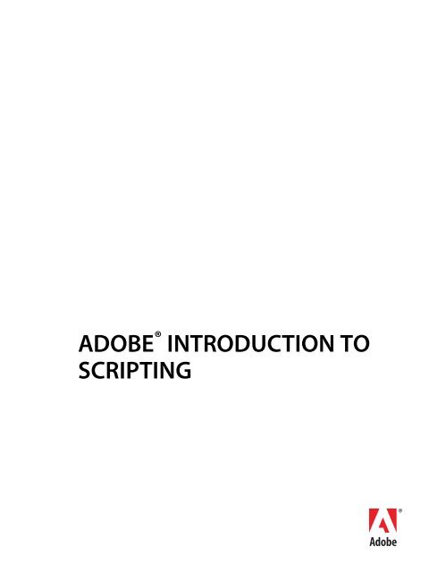 Adobe Intro To Scripting