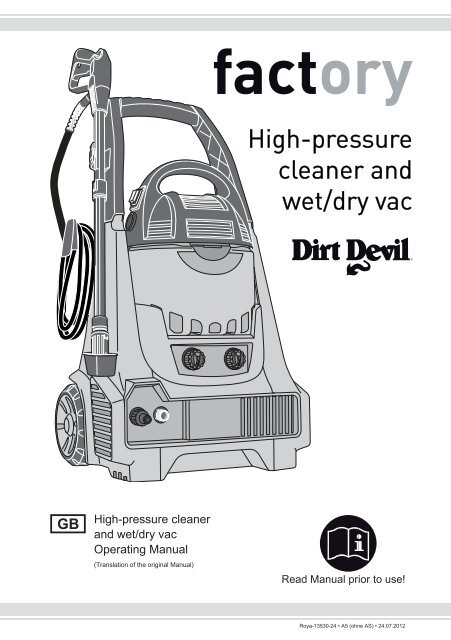 Dirt Devil Dirt Devil 2in1 High pressure cleaner - M3300 - Manual  (Multilingue)