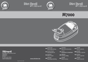 Dirt Devil Dirt Devil Bagged Vacuum Cleaner - M7000 - Manual (Multilingue)