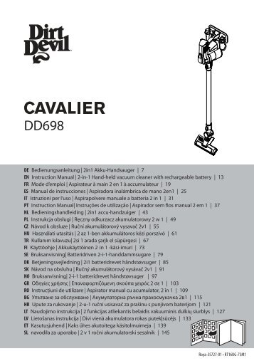 Dirt Devil Dirt Devil Cordless handheld vacuum cleaner - DD698-1 - Manual (Multilingue)