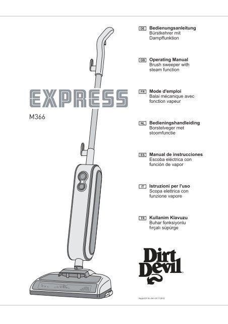 Dirt Devil Dirt Devil Steam Cleaners M366 Manual Multilingue