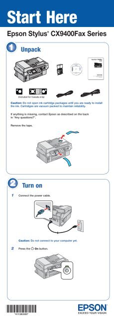 Epson Epson Stylus CX9400Fax All-in-One Printer - Start Here