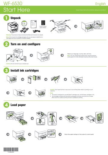 Epson Epson WorkForce Pro WF-6530 All-in-One Printer - Start Here - Installation Guide