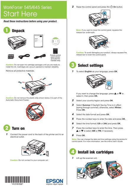 Epson Epson WorkForce 545 All-in-One Printer - Start Here